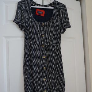 Anthropologie women dress - Midi dress, Black, Polkadot pattern, Size 4